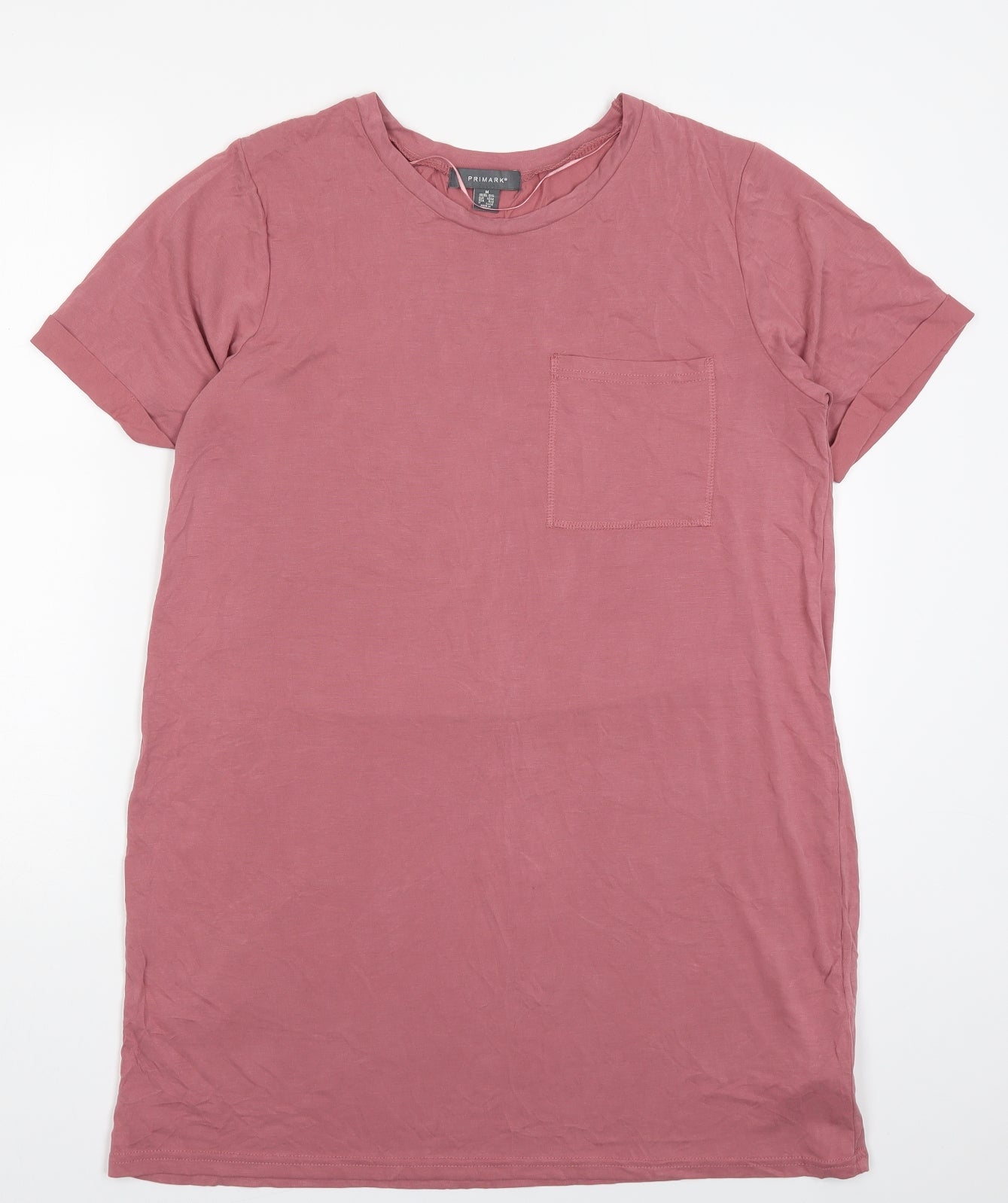 Primark Womens Pink  Modal T-Shirt Dress  Size 12  Crew Neck Pullover
