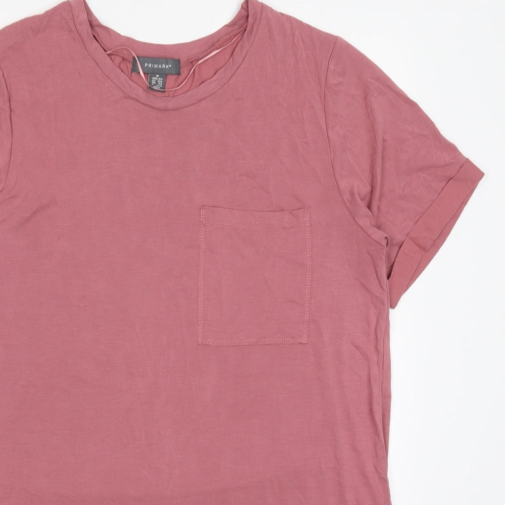 Primark Womens Pink  Modal T-Shirt Dress  Size 12  Crew Neck Pullover