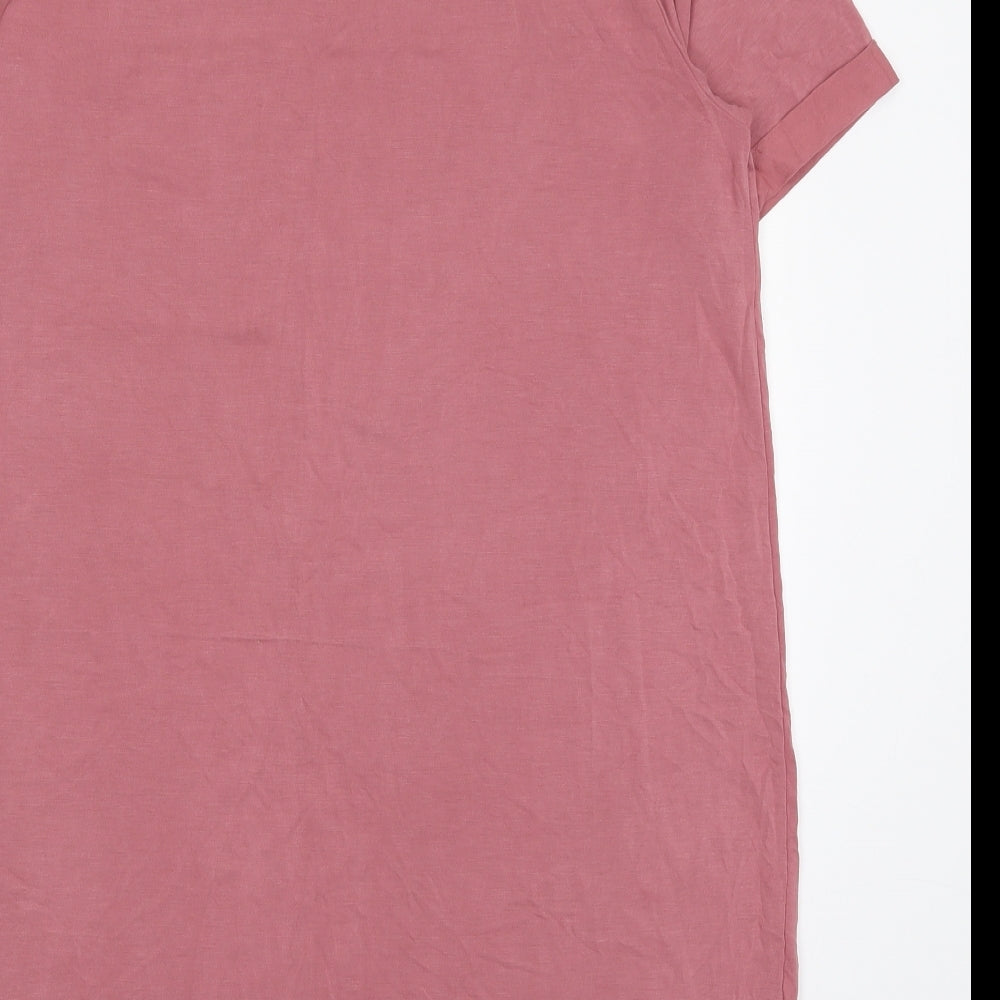Primark Womens Pink  Modal T-Shirt Dress  Size 12  Crew Neck Pullover