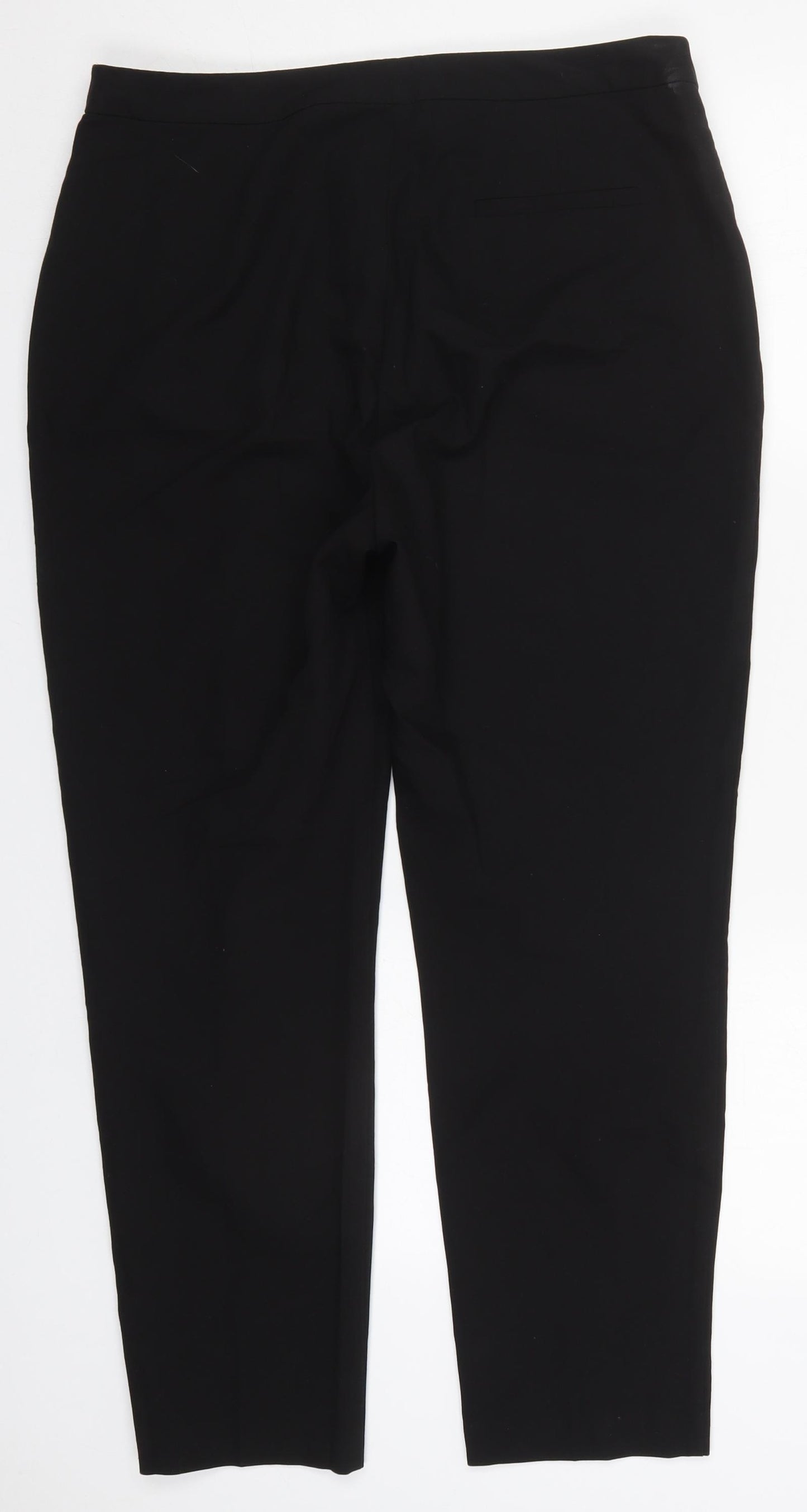 Topshop Womens Black  Polyester Trousers  Size 14 L28 in Regular Hook & Eye