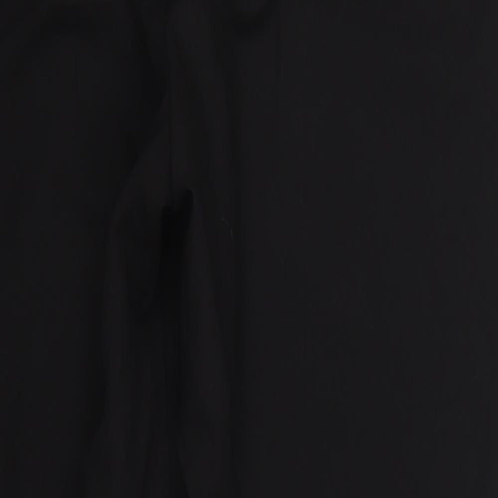 Topshop Womens Black  Polyester Trousers  Size 14 L28 in Regular Hook & Eye
