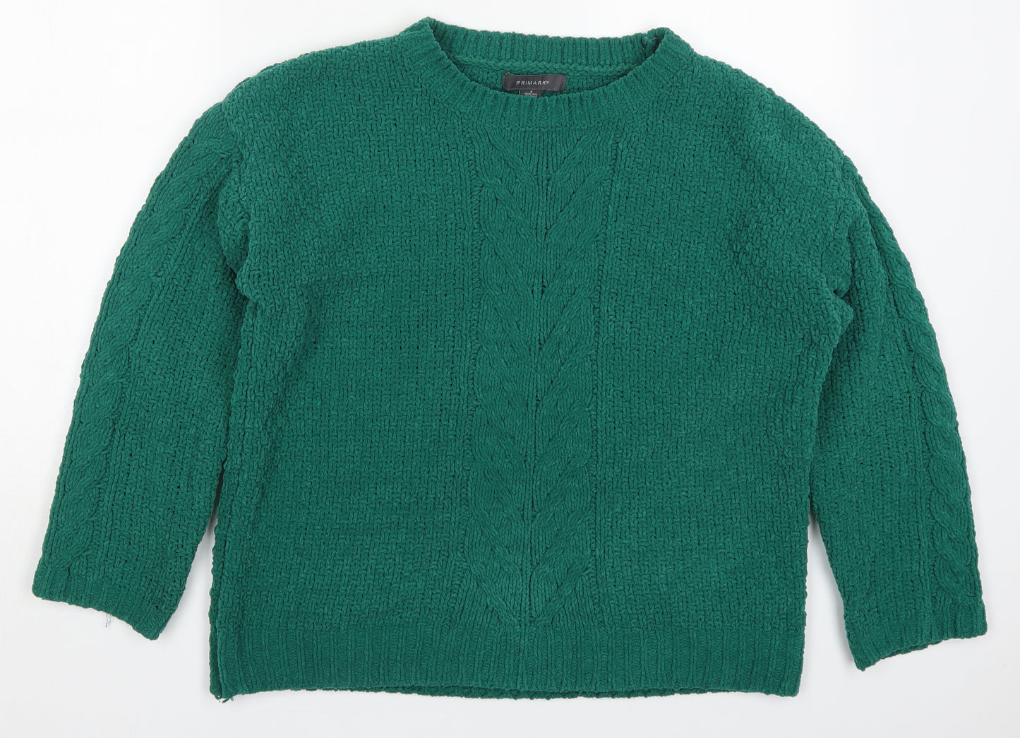 Primark Womens Green Round Neck  Polyester Pullover Jumper Size 10