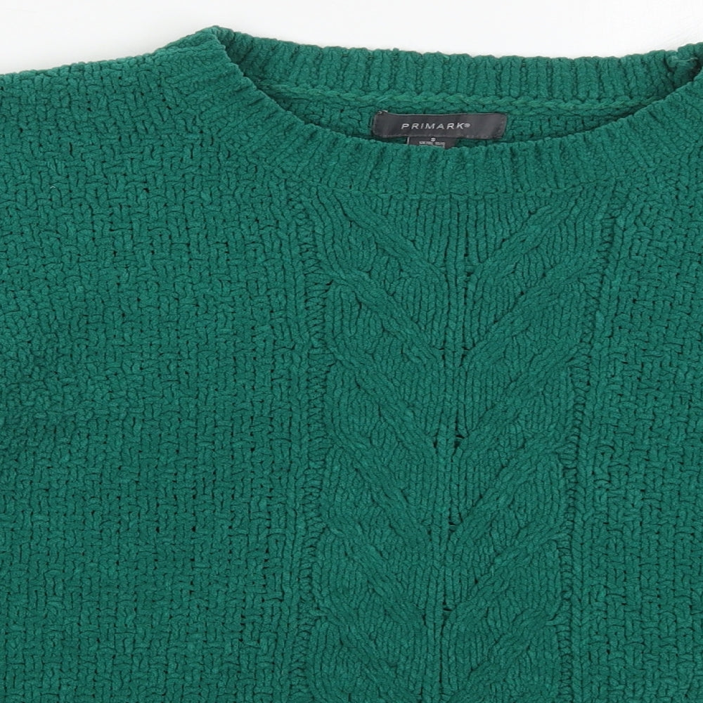 Primark Womens Green Round Neck  Polyester Pullover Jumper Size 10