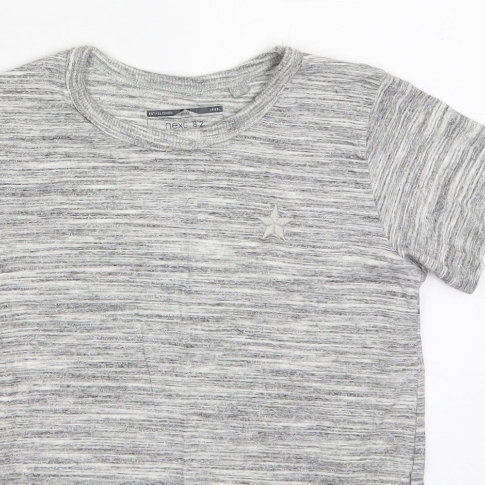 NEXT Boys Grey  Polyester Basic T-Shirt Size 5-6 Years Crew Neck Pullover