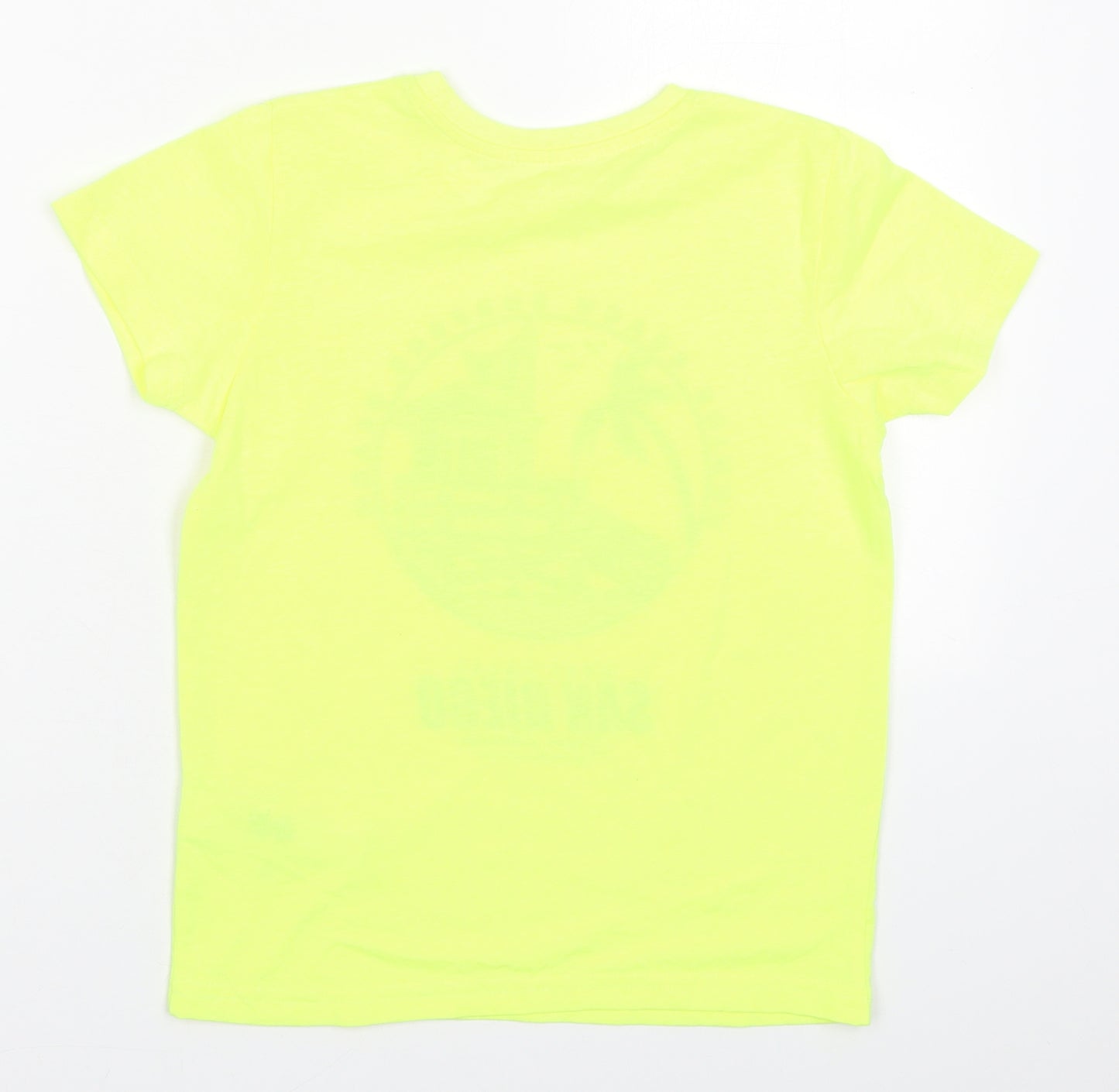 Primark Boys Yellow  Polyester Basic T-Shirt Size 7-8 Years Crew Neck Pullover - Venice Beach San Diego