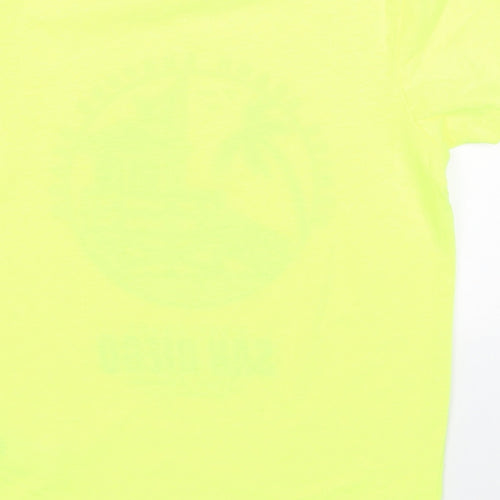 Primark Boys Yellow  Polyester Basic T-Shirt Size 7-8 Years Crew Neck Pullover - Venice Beach San Diego