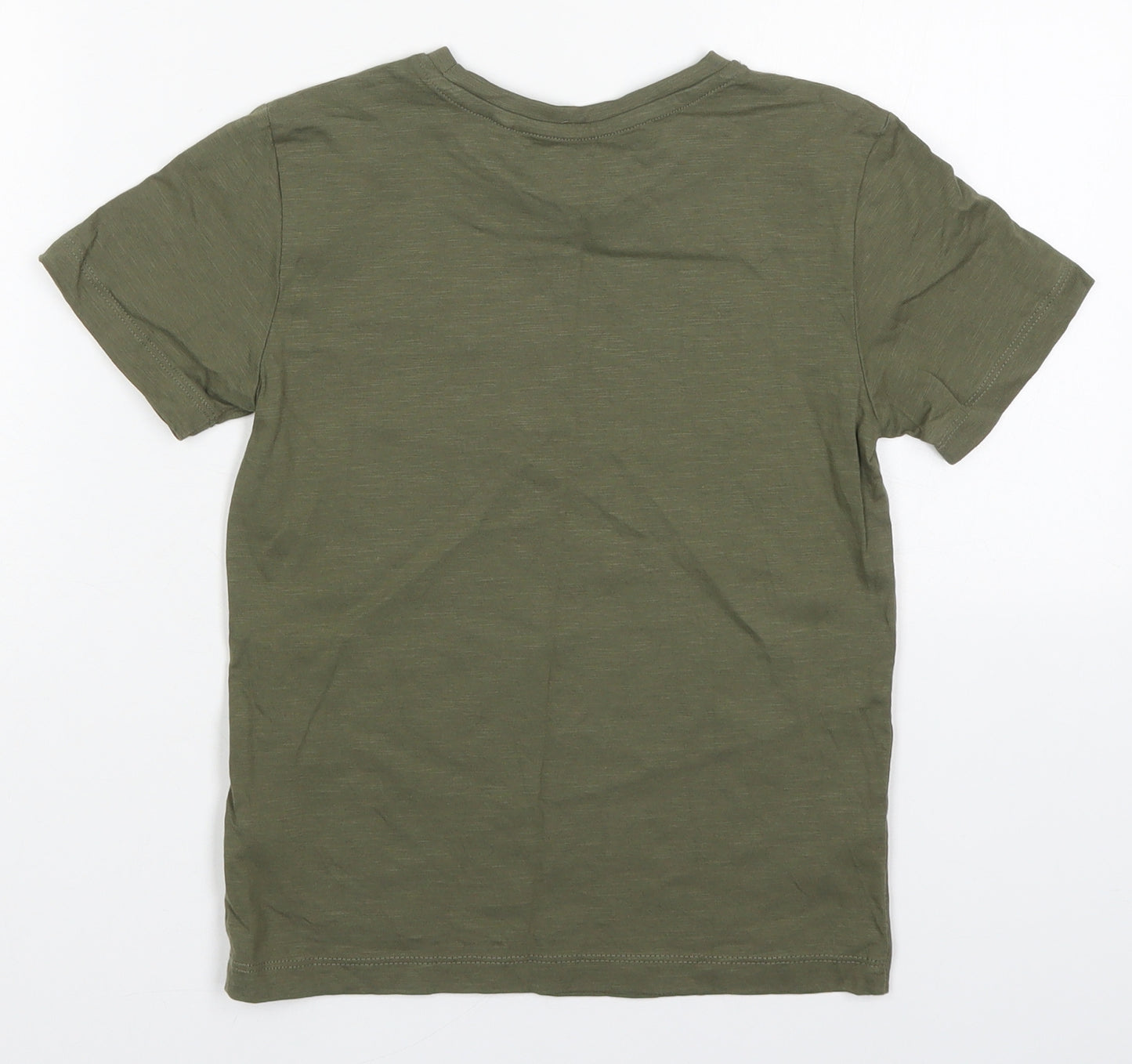 NEXT Boys Green  Cotton Basic T-Shirt Size 6 Years Crew Neck Pullover