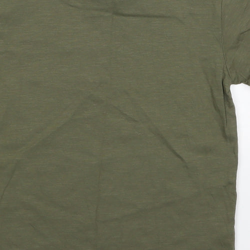 NEXT Boys Green  Cotton Basic T-Shirt Size 6 Years Crew Neck Pullover