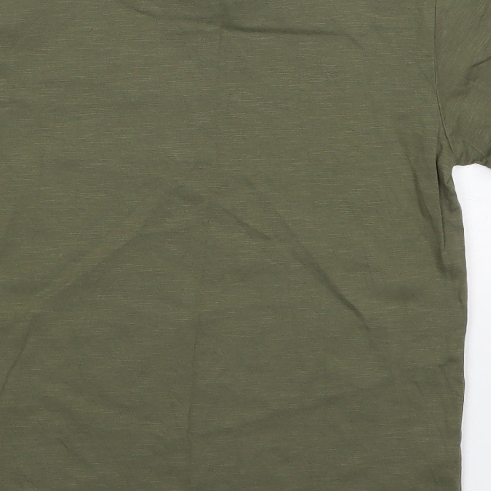 NEXT Boys Green  Cotton Basic T-Shirt Size 6 Years Crew Neck Pullover