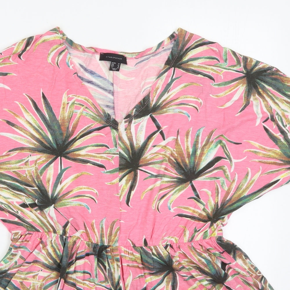 Atmosphere Womens Pink Floral Viscose Playsuit One-Piece Size 14 L3 in Pullover