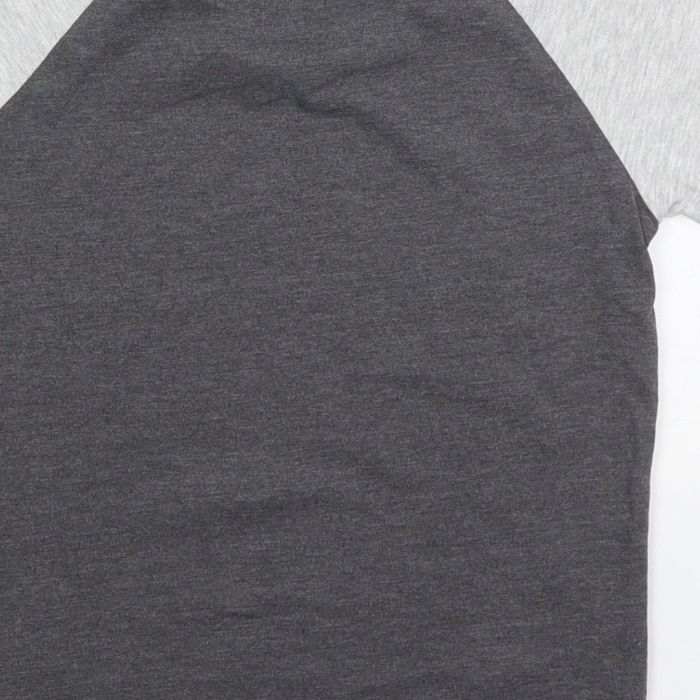 Nutmeg Boys Grey  Cotton Basic T-Shirt Size 7-8 Years Crew Neck Pullover