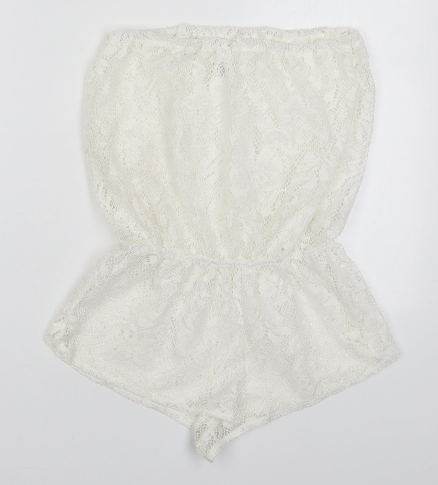 Ocean Club Womens White  Polyester Playsuit One-Piece Size 6  Pullover - Beach Cover Up
