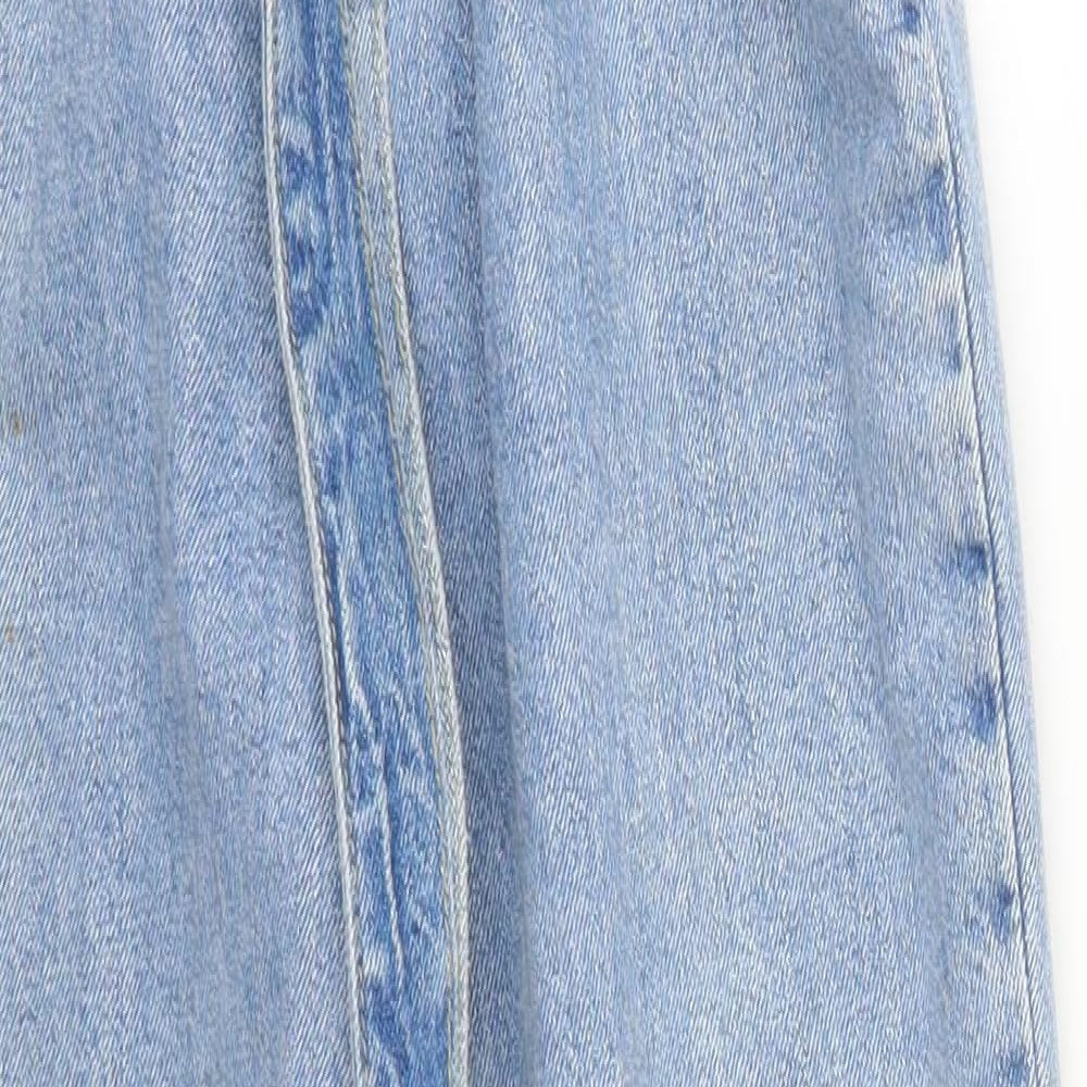 New Look Womens Blue  Cotton Mom Jeans Size 8 L28 in Regular Button