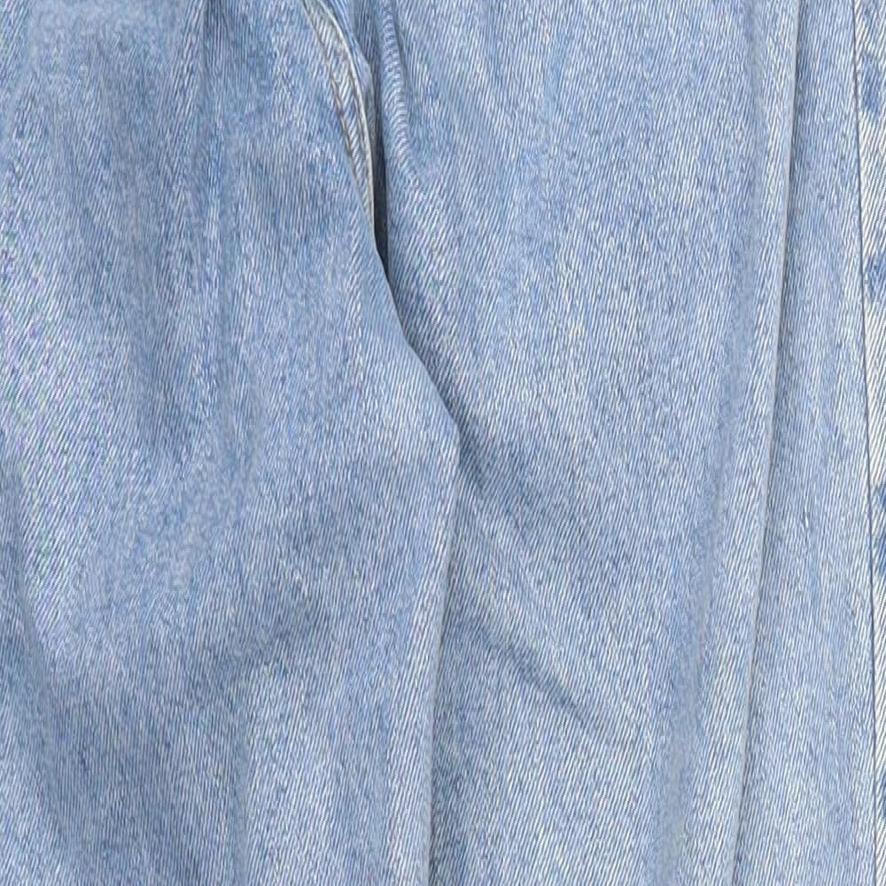 New Look Womens Blue  Cotton Mom Jeans Size 8 L28 in Regular Button