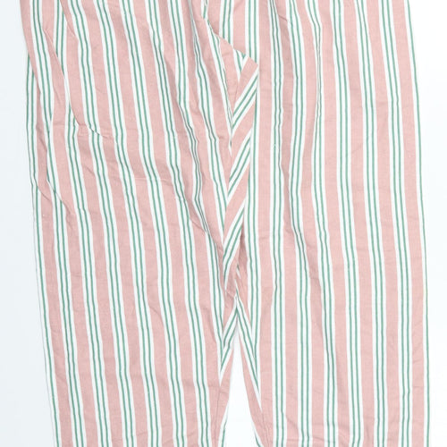 Preworn Womens Pink Striped Cotton Trousers  Size 33 in L29 in Regular  - Pyjama Pants