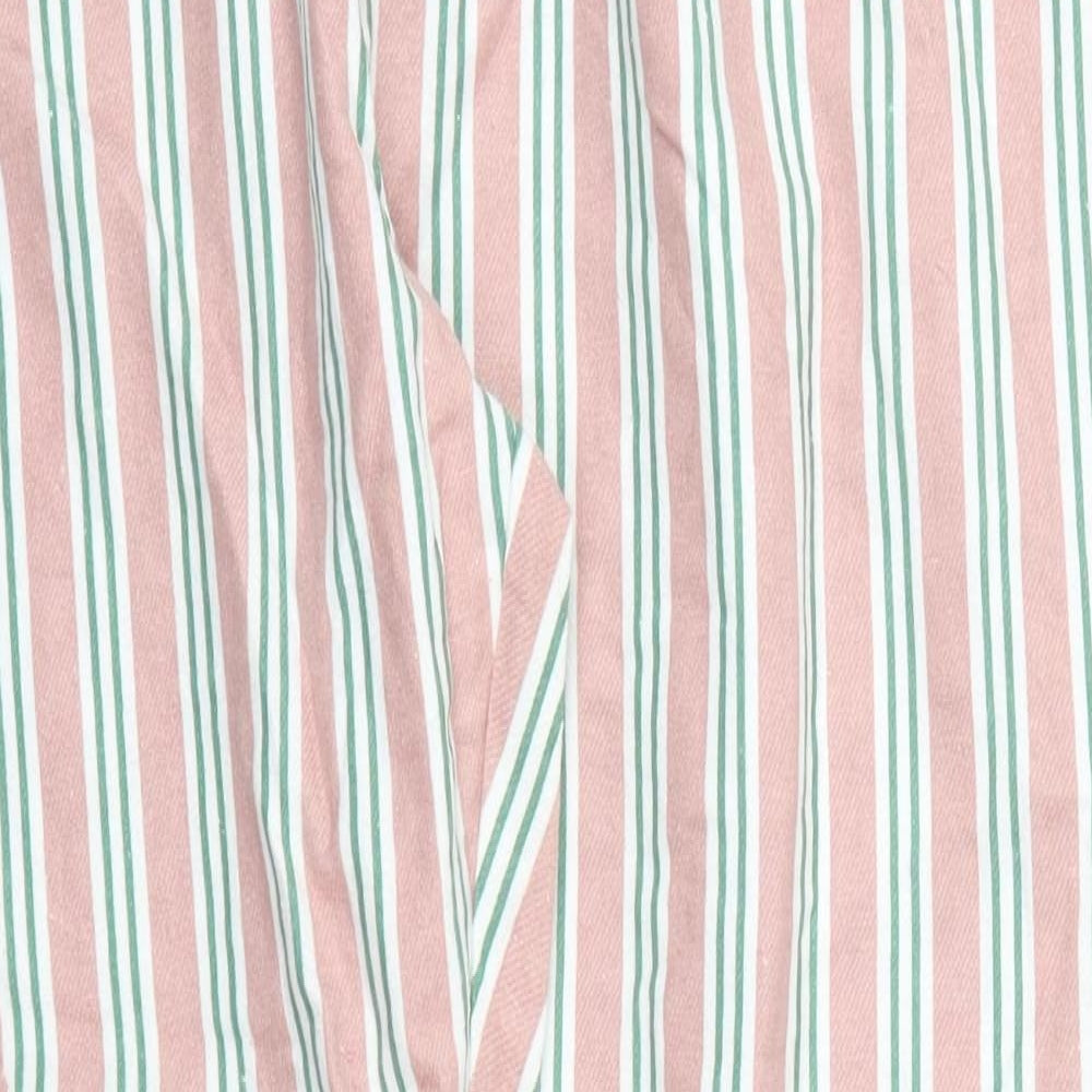 Preworn Womens Pink Striped Cotton Trousers  Size 33 in L29 in Regular  - Pyjama Pants