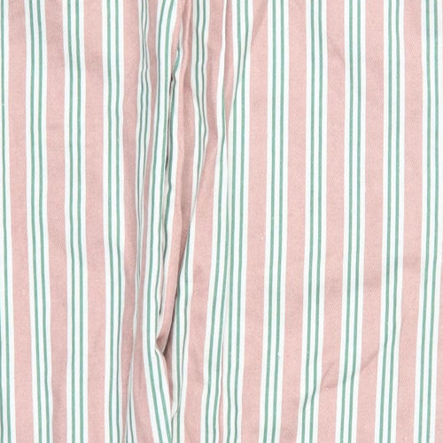 Preworn Womens Pink Striped Cotton Trousers  Size 33 in L29 in Regular  - Pyjama Pants