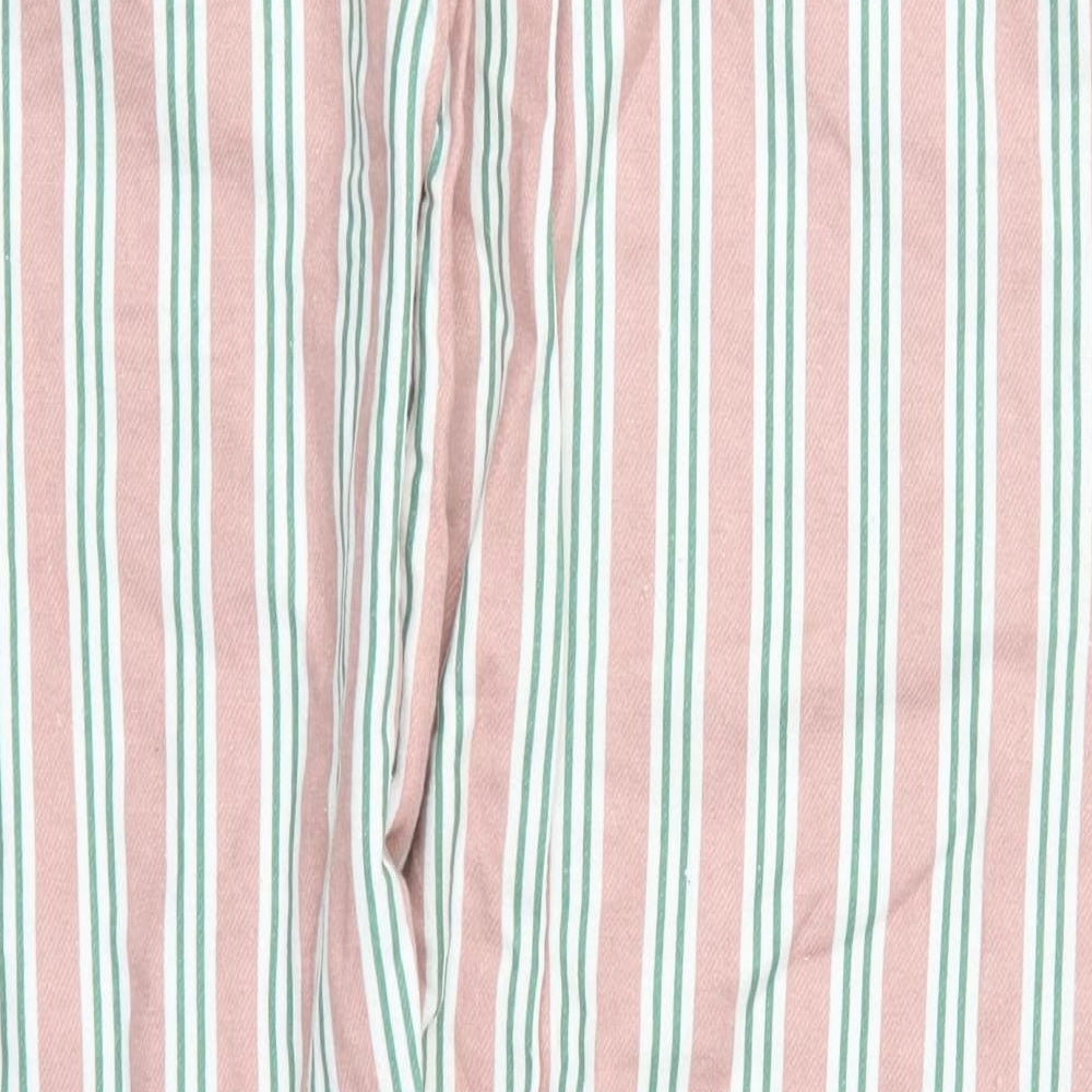 Preworn Womens Pink Striped Cotton Trousers  Size 33 in L29 in Regular  - Pyjama Pants