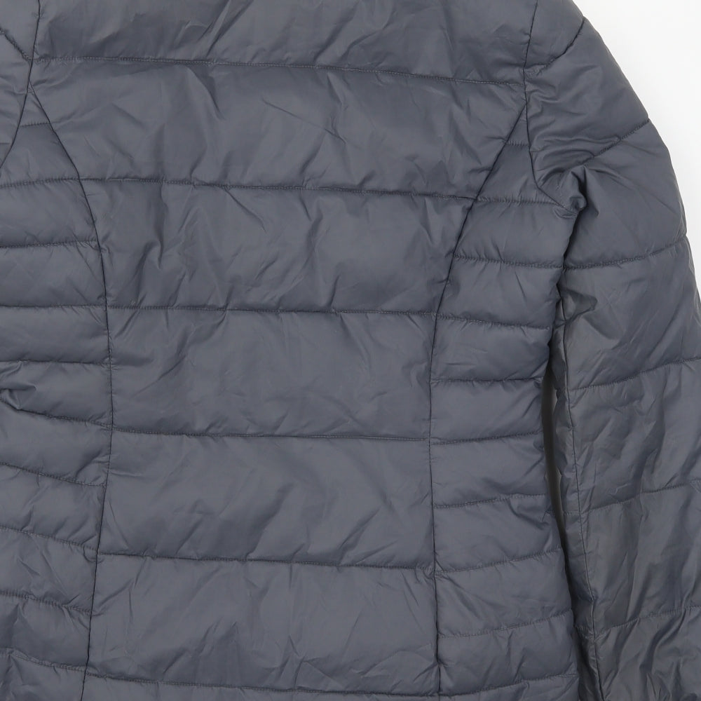 Marks and Spencer Womens Grey   Quilted Coat Size 12  Zip