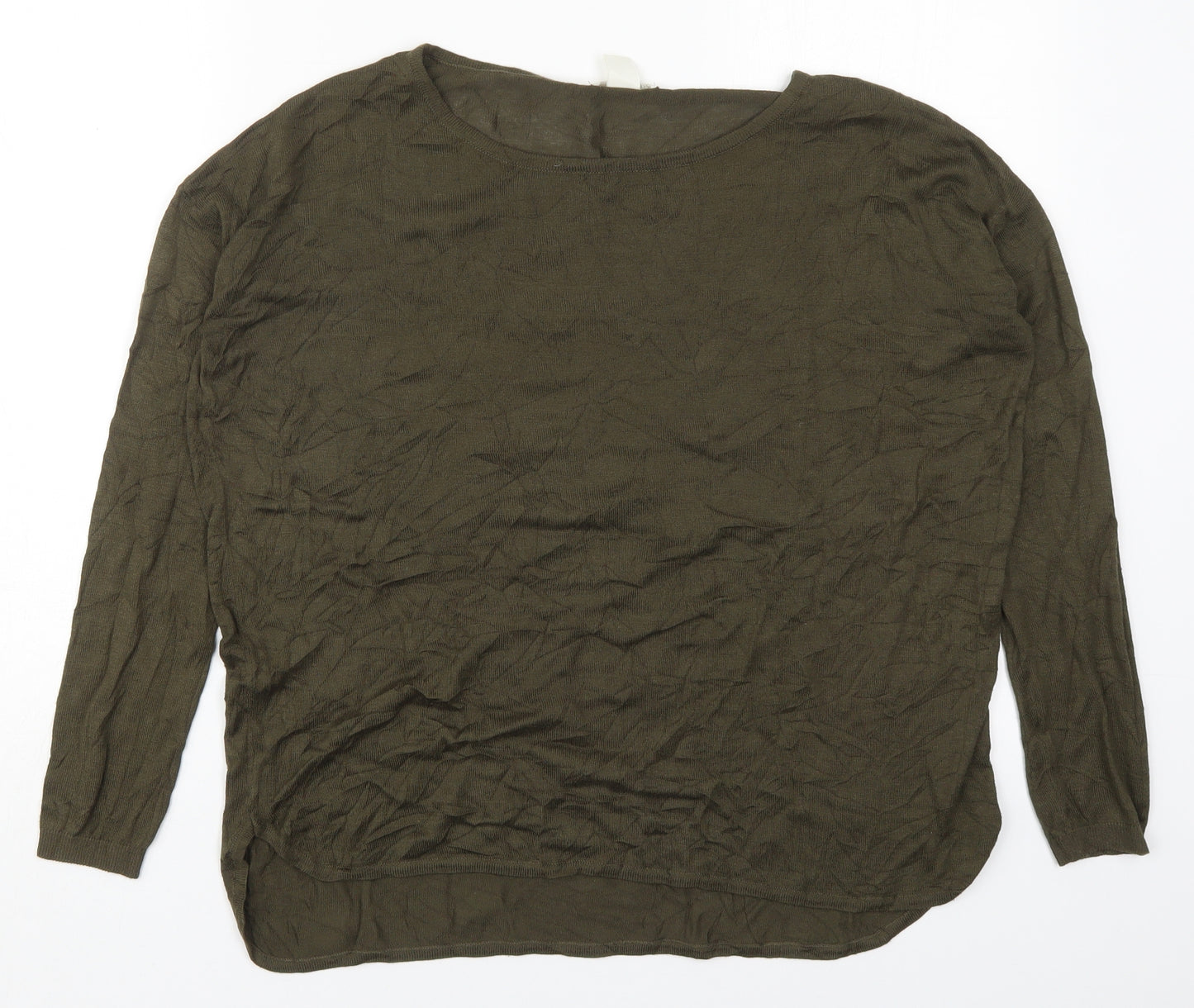 H&M Womens Green Round Neck  Acrylic Pullover Jumper Size S
