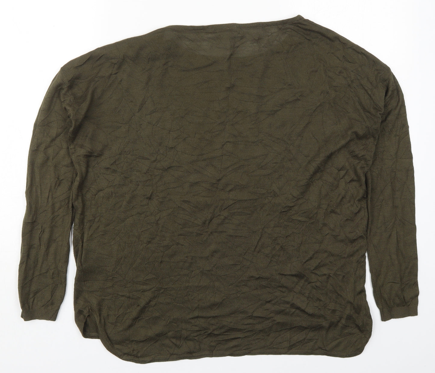 H&M Womens Green Round Neck  Acrylic Pullover Jumper Size S