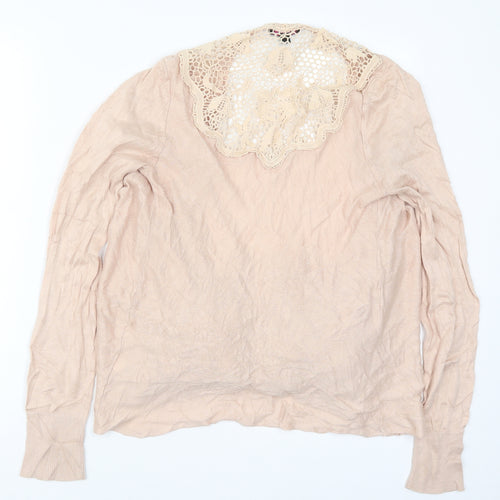 Therapy Womens Pink V-Neck  Viscose Cardigan Jumper Size 12