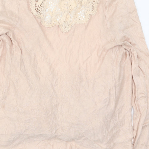 Therapy Womens Pink V-Neck  Viscose Cardigan Jumper Size 12