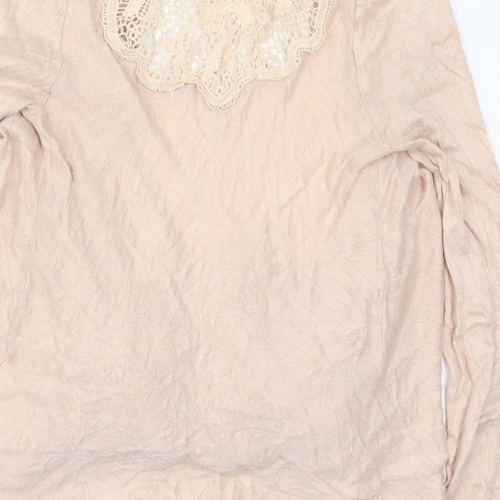 Therapy Womens Pink V-Neck  Viscose Cardigan Jumper Size 12