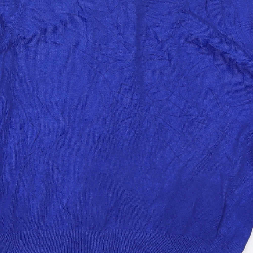 Marks and Spencer Womens Blue Round Neck  Viscose Cardigan Jumper Size 12