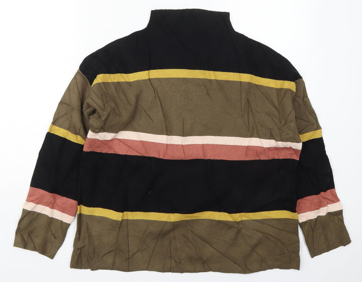 New Look Womens Multicoloured Round Neck Striped Viscose Pullover Jumper Size L