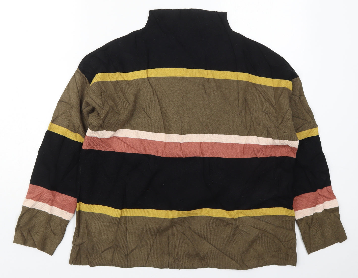 New Look Womens Multicoloured Round Neck Striped Viscose Pullover Jumper Size L