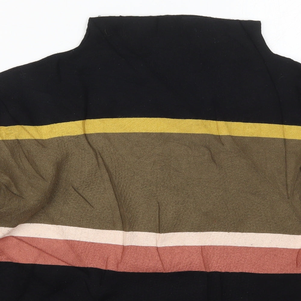 New Look Womens Multicoloured Round Neck Striped Viscose Pullover Jumper Size L
