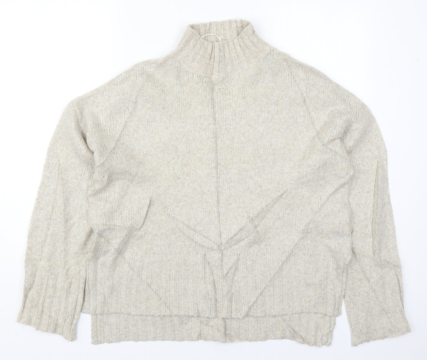 New Look Womens Beige High Neck  Acrylic Pullover Jumper Size M