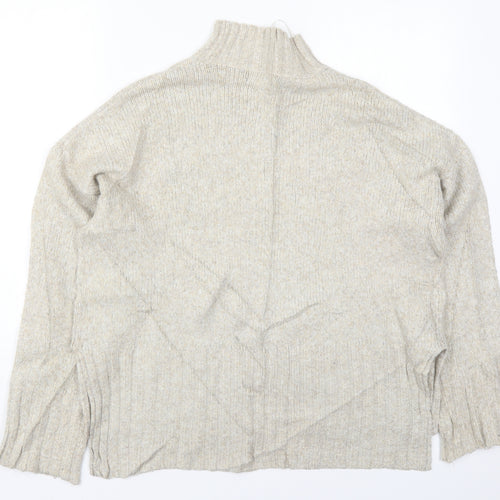 New Look Womens Beige High Neck  Acrylic Pullover Jumper Size M