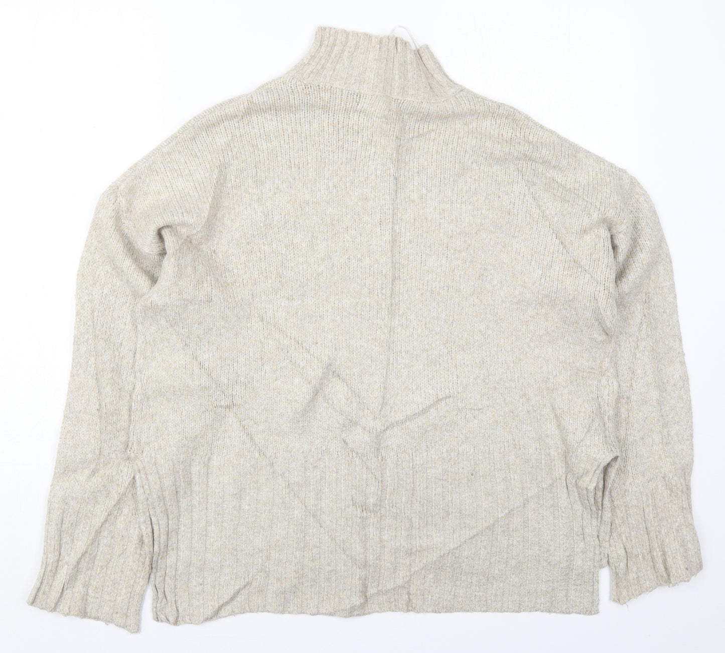 New Look Womens Beige High Neck  Acrylic Pullover Jumper Size M
