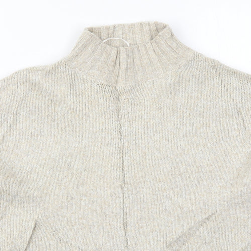 New Look Womens Beige High Neck  Acrylic Pullover Jumper Size M