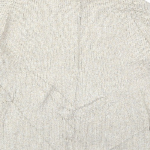 New Look Womens Beige High Neck  Acrylic Pullover Jumper Size M
