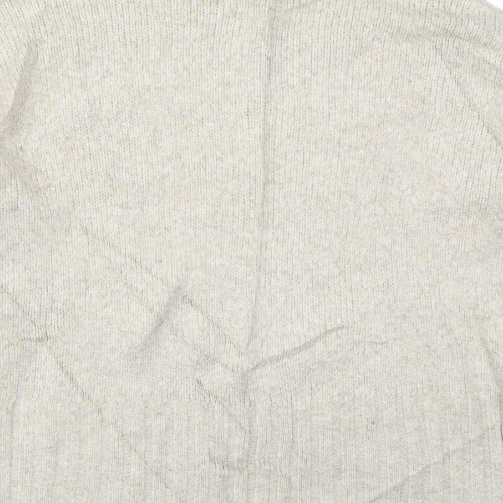 New Look Womens Beige High Neck  Acrylic Pullover Jumper Size M