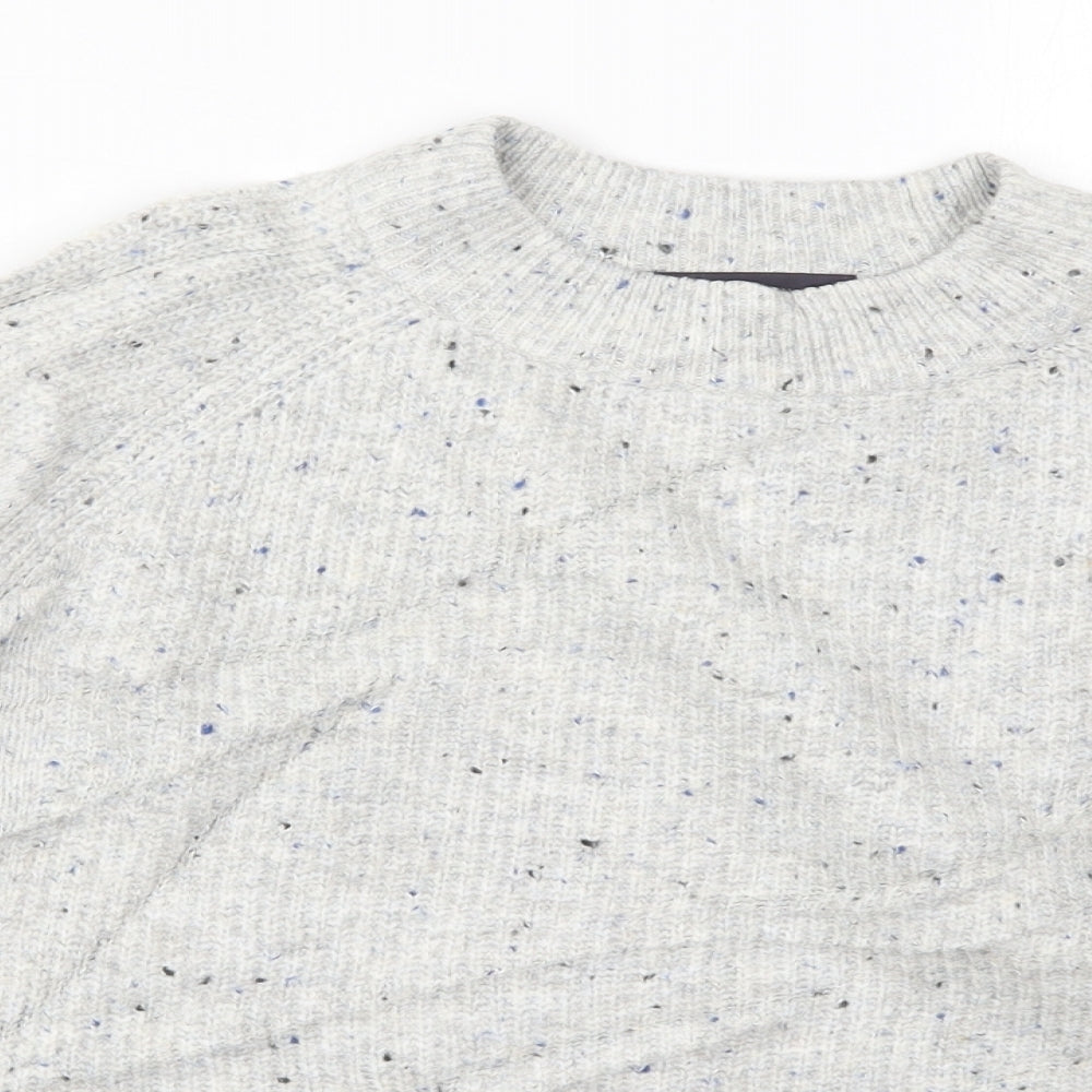 Marks and Spencer Womens Grey Round Neck  Acrylic Pullover Jumper Size M