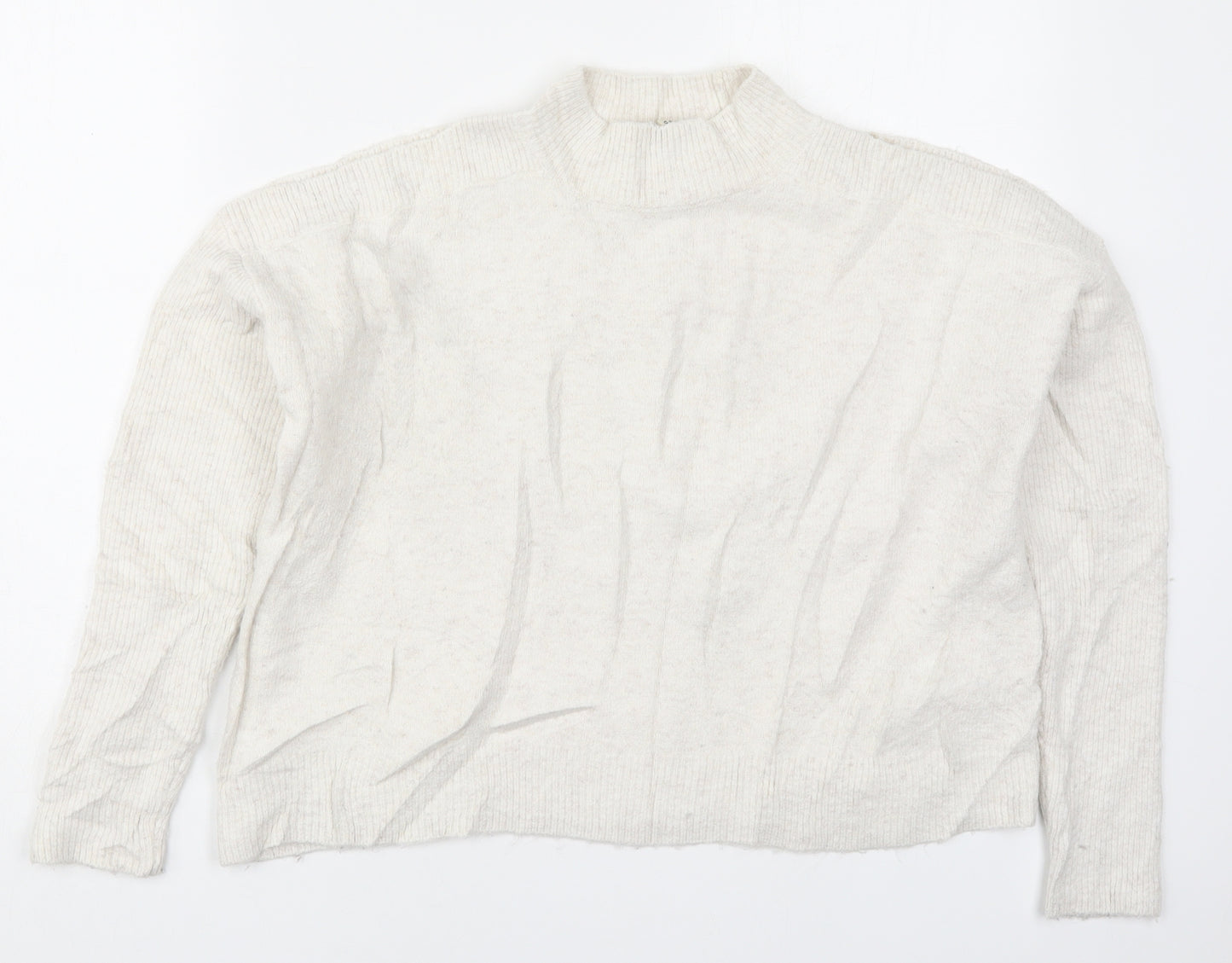 Miss Selfridge Womens White Round Neck  Acrylic Pullover Jumper Size 10