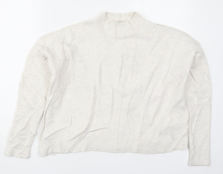 Miss Selfridge Womens White Round Neck  Acrylic Pullover Jumper Size 10