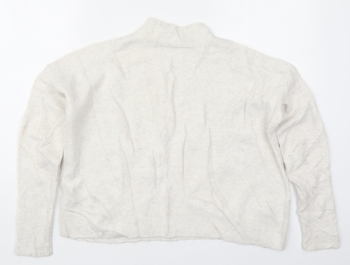 Miss Selfridge Womens White Round Neck  Acrylic Pullover Jumper Size 10