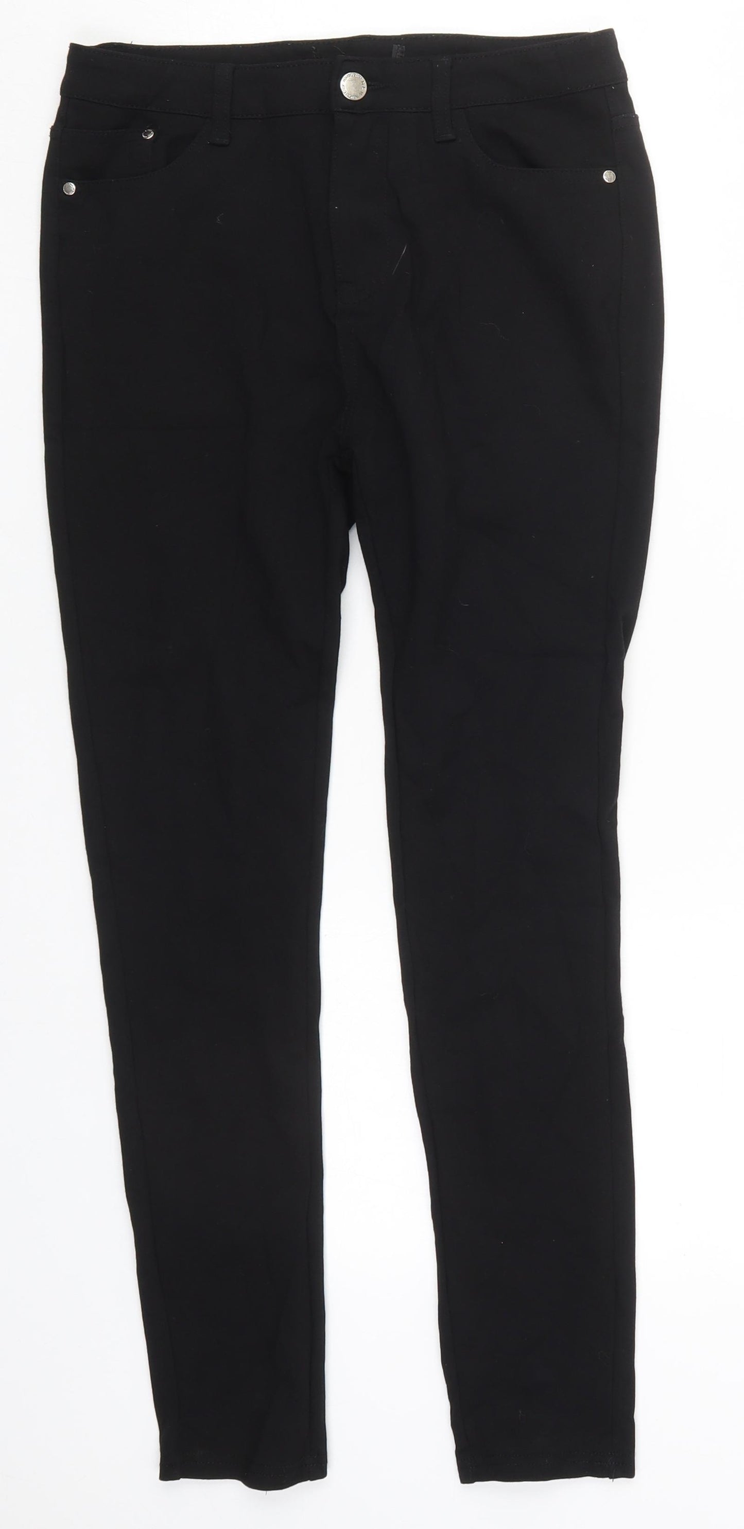 Preworn Womens Black  Cotton Jegging Trousers Size 28 in L27 in Regular