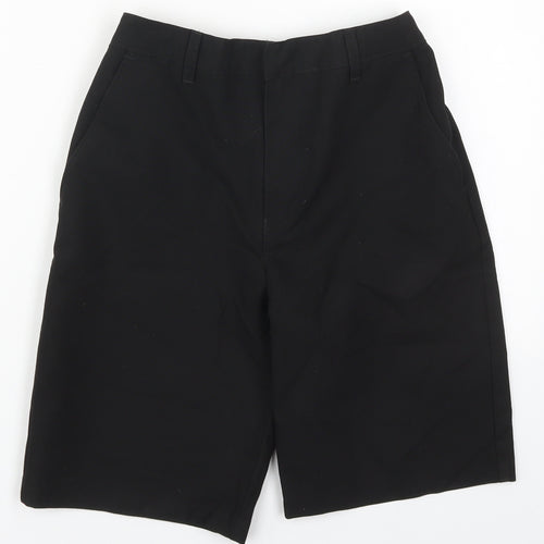Marks and Spencer Boys Black  Polyester Bermuda Shorts Size 10-11 Years  Regular Hook & Eye