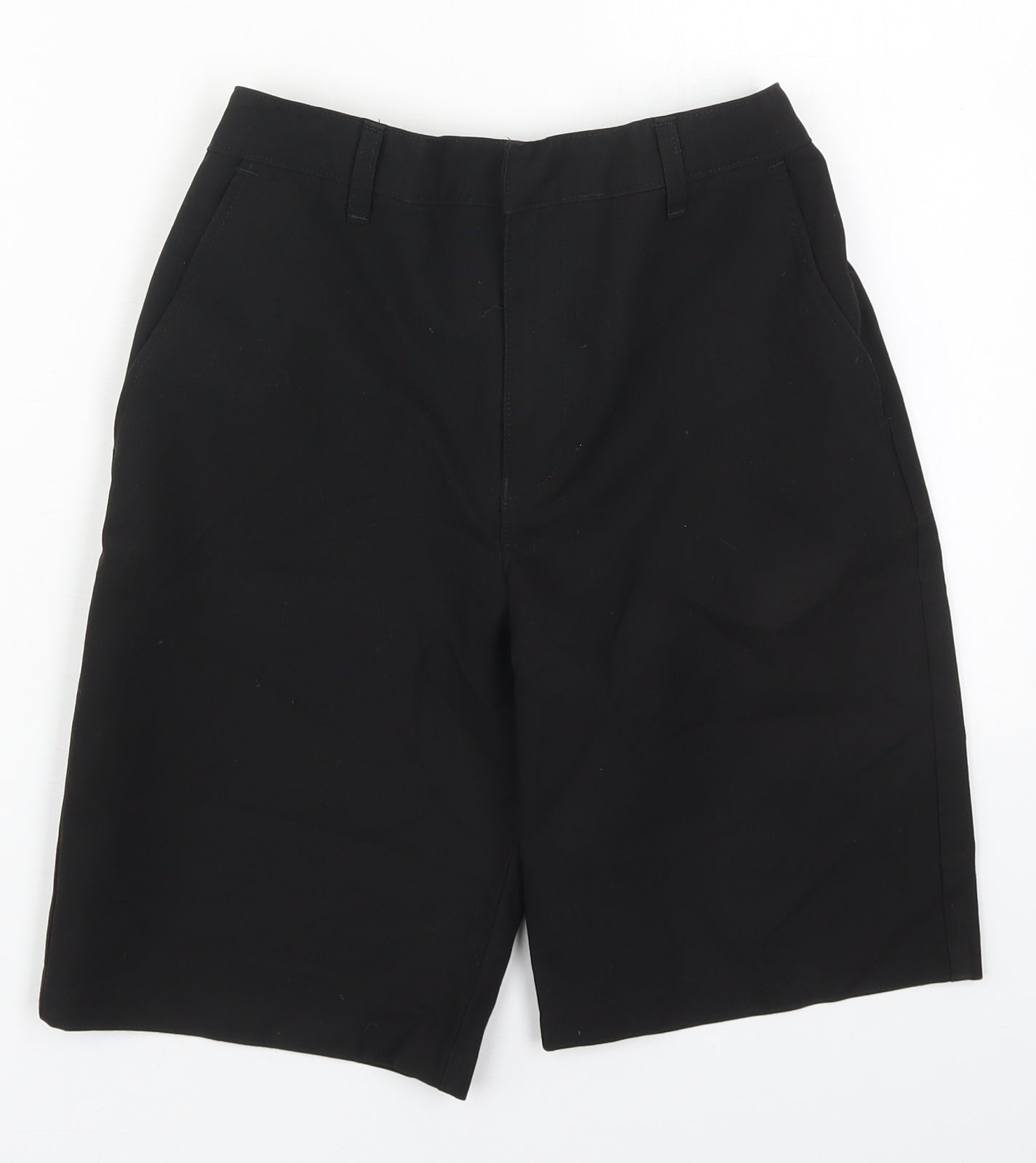 Marks and Spencer Boys Black  Polyester Bermuda Shorts Size 10-11 Years  Regular Hook & Eye