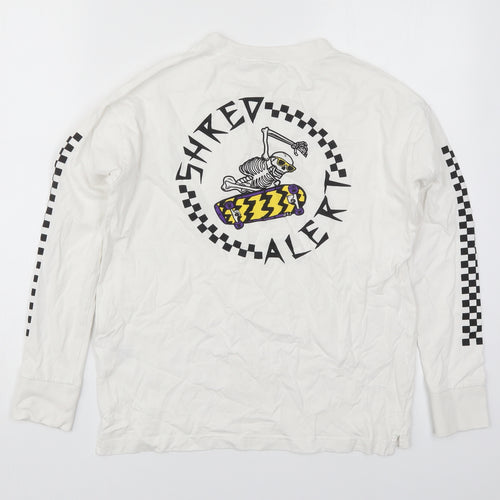 H&M Boys White  Cotton Pullover Sweatshirt Size 11-12 Years  Pullover - Shred Alert