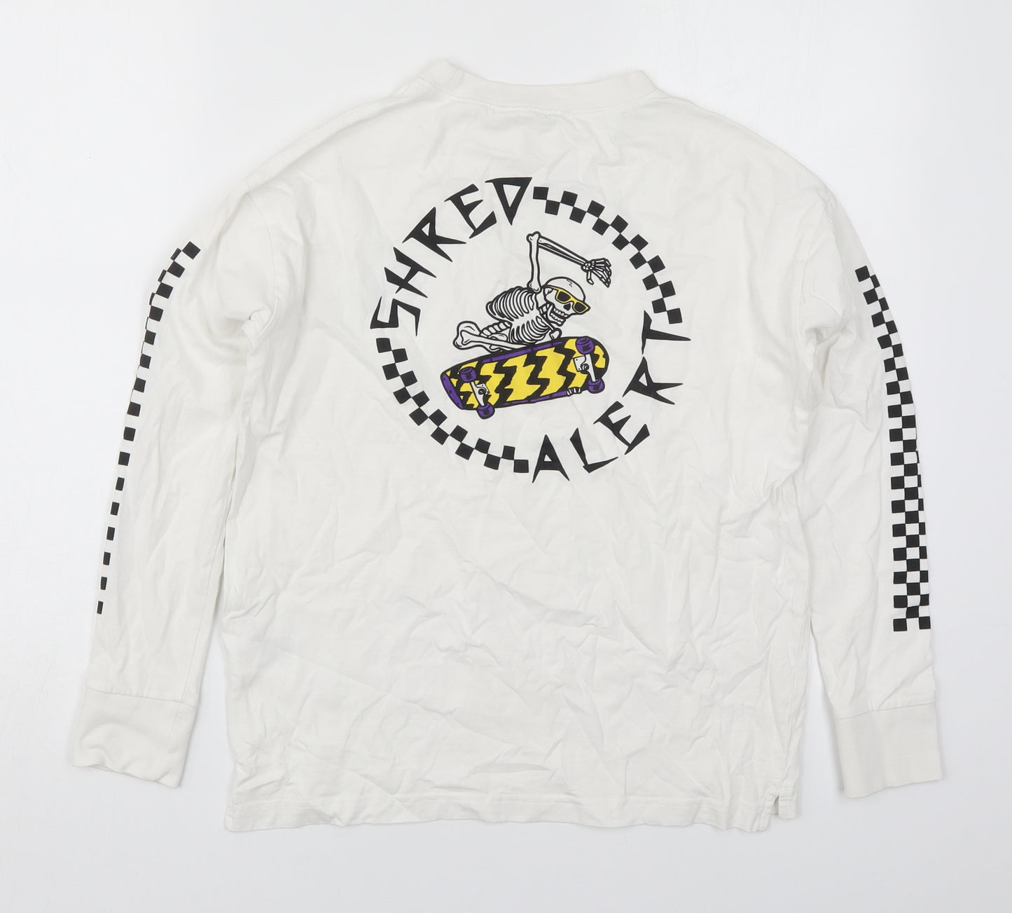 H&M Boys White  Cotton Pullover Sweatshirt Size 11-12 Years  Pullover - Shred Alert