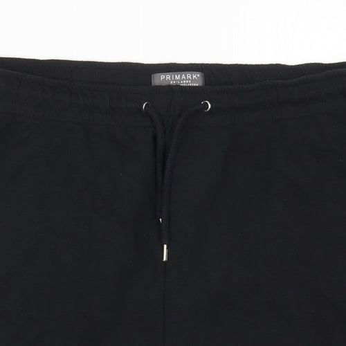 Primark Mens Black  Cotton Sweat Shorts Size 2XL L7 in Regular Drawstring