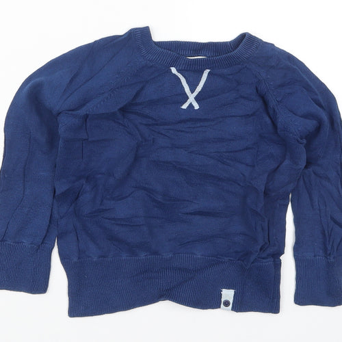 Vertbaudet Boys Blue Round Neck  Cotton Pullover Jumper Size 4 Years  Pullover - Union Jack