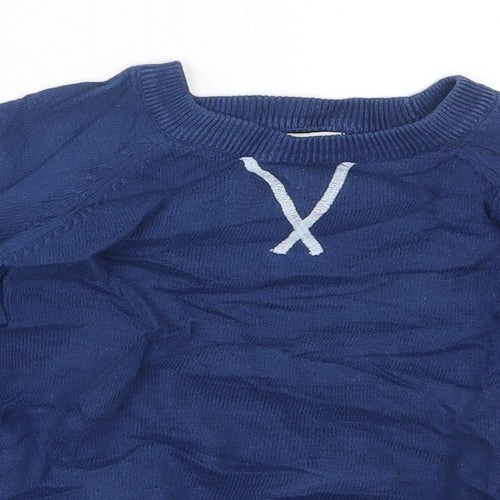 Vertbaudet Boys Blue Round Neck  Cotton Pullover Jumper Size 4 Years  Pullover - Union Jack